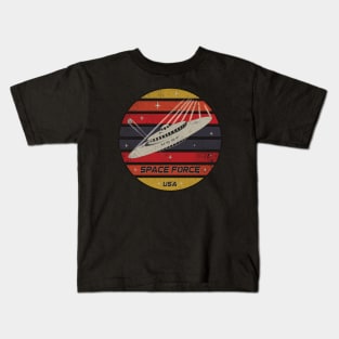 Space Force Retro Mothership Distressed Kids T-Shirt